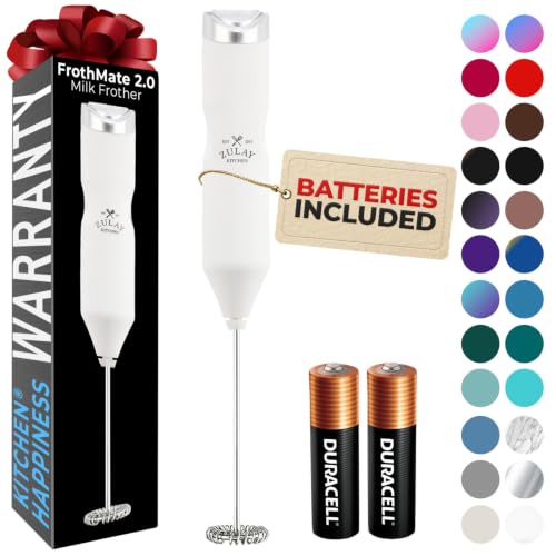 Powerful Frother Wand AA Batteries Included (Clean White / Majestic Frother)