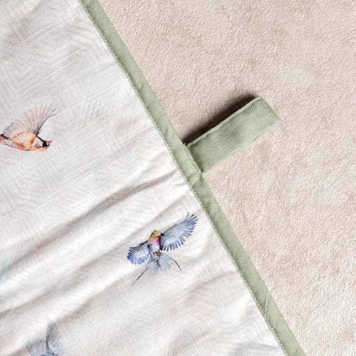Double Oven Mitts 100% Cotton Double Oven Glove (070 - Flying Birds / 7" x 35" (Double Oven Mitt))