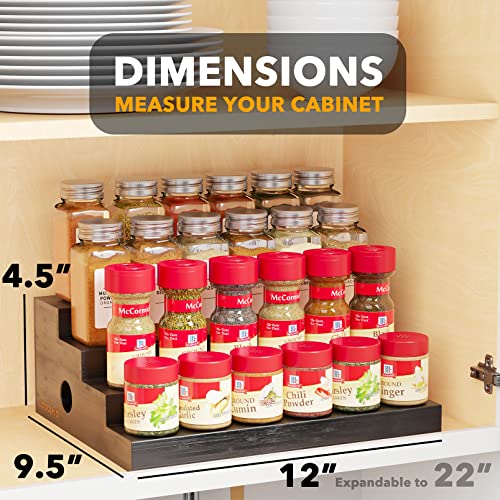 Bamboo Spice Rack Organizer for Cabinet