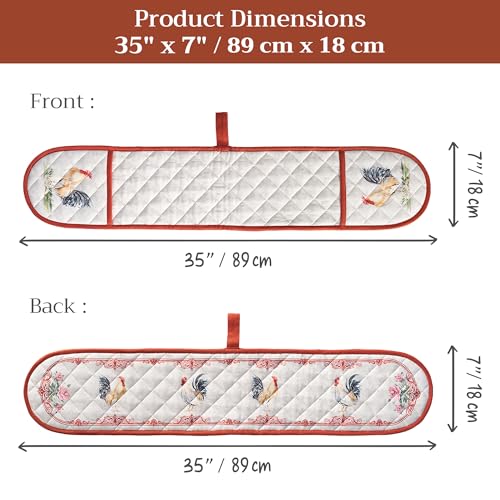 Double Oven Mitts 100% Cotton Double Oven Glove (009 - Campagne / 7" x 35" (Double Oven Mitt))