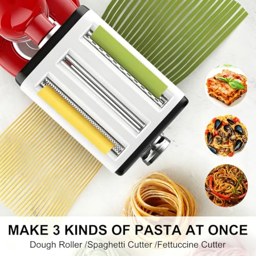 Pasta Maker Attachment for All Kitchenaid Mixers (Black-White)