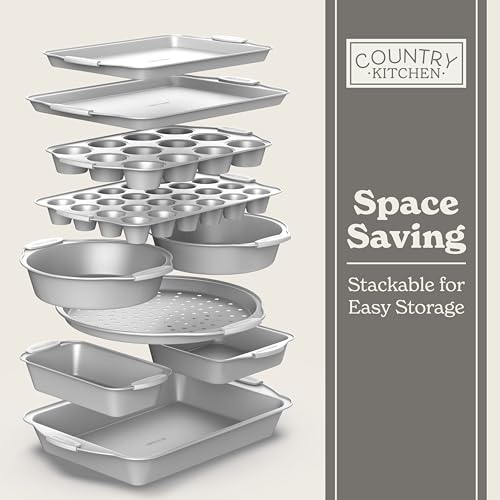 Nonstick Stackable Bakeware Set (Silver - 10 Pcs)