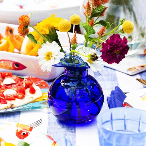 Hibiscus Glass Cobalt Bud Vase (Bud / Cobalt)