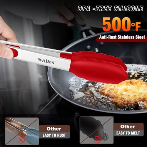 Silicone Tongs for Cooking (7+9+12inch / Colorful)