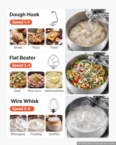 7.4 Qt Tilt Head Stand Mixer 500W Electric Dough Mixer (7.4 QT)