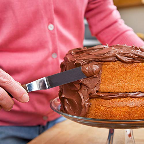 4PCS Offset Cake Icing Spatula Set 4” 6” 8” 10” with Wooden Handle (4 Count)