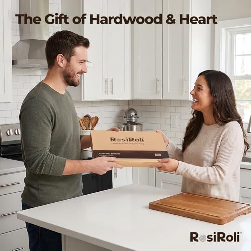 Large Acacia Wood Cutting Board for Kitchen (17"L x 12"W)