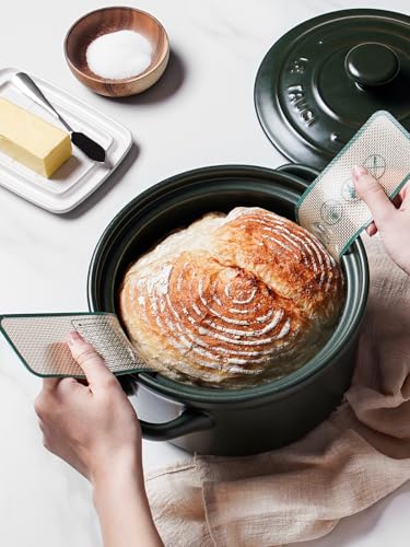 3 QT Ceramic Bread Baker with Lid for Sourdough (Forest Green)