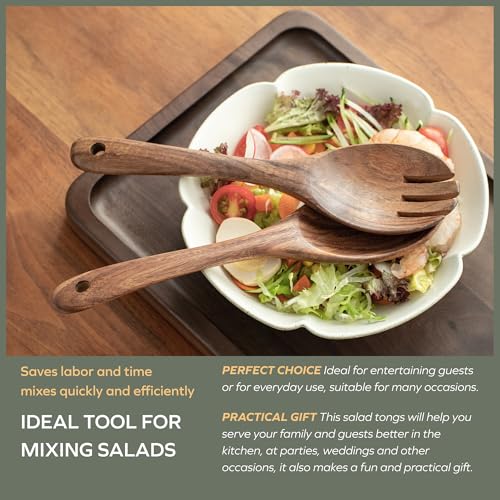 Acacia Salad Servers (12-inch fork and spoon)
