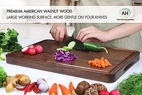 Walnut Wood Cutting Board 17x11 in Large Wooden Chopping Board (Edge Grain / 17"L x 11"W)