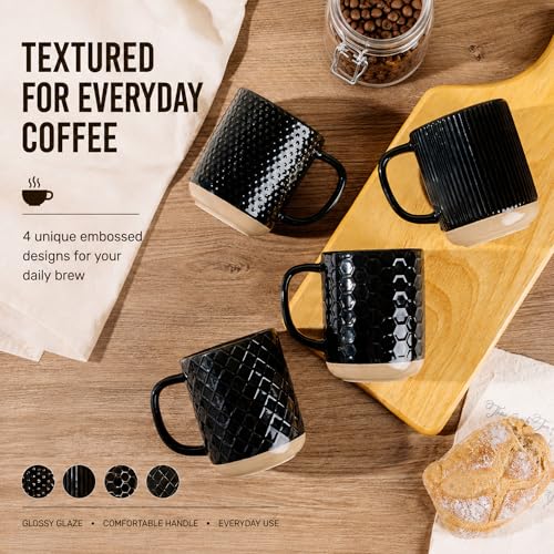 Coffee Mugs Set of 4 (Black / Set of 4 (16 Ounces))