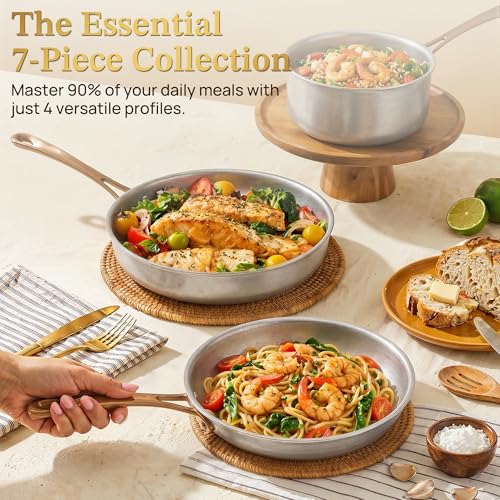 7 Piece Retro Stainless Steel Cookware Set (7 Piece)