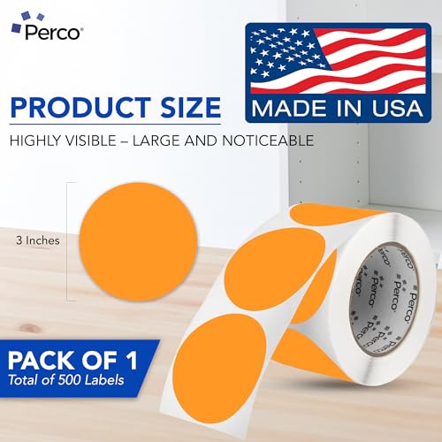 Neon Orange Round Circle Dot Sticker 3 (Neon Orange / 3 Inch)