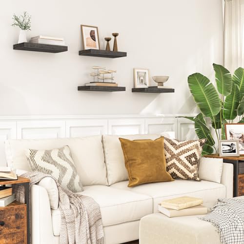Floating Shelves for Wall (Charcoal Gray / 15.7 Inches)