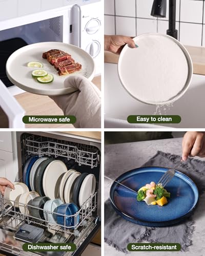 Star Stoneware Dinnerware Set (Matte White & Charcoal)