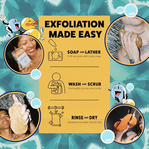Exfoliating Shower Sponge (Marigold Yellow)