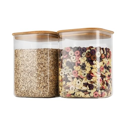 115oz/3.6Qt/3400ml Square Glass Storage Containers with Lids 2-Pack (115oz*2)