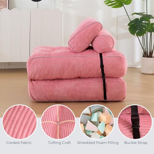 Folding Sofa Bed (Pink / Single)