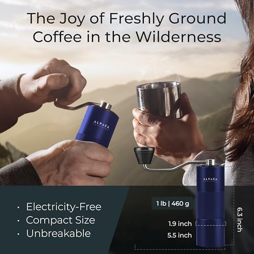 Premium Manual Coffee Grinder for Espresso (Medieval Blue Metallic)