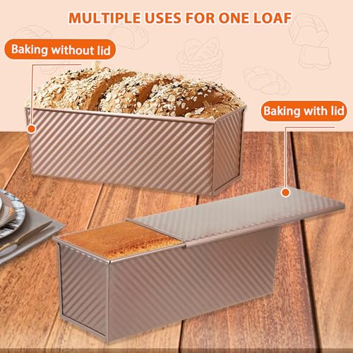 Non Stick Pullman Loaf Pan with Lid 13x4 Inch