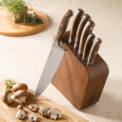 Knife Block Set (Walnut Wood)