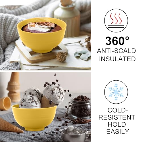 wheat straw icecream bowls 10oz set of 8 (10 oz / Yellow)