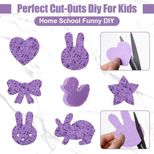 100 Pcs Sponges Bulk Sponges Kitchen Compressed Sponge (Purple)