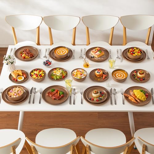 Plates and Bowls Sets (Muted Brown / 24 Pcs (Service for 8))