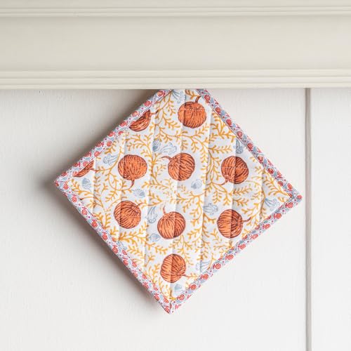 Pot Holders 100% Cotton Potholders (033 - Harvest Festival / 8" x 8" (Pot Holder Pack of 1))