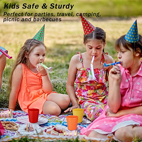 36 Pcs Kids Plastic Cups 8 oz Drinking Toddler Cups (Rainbow)
