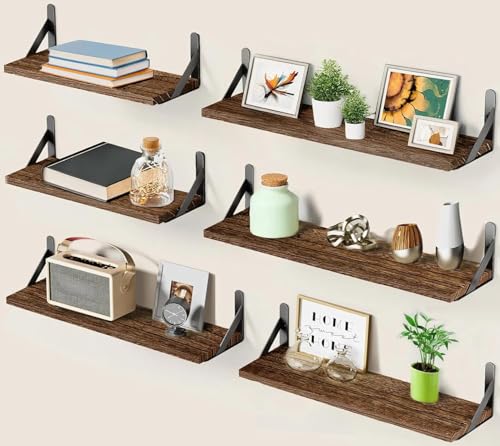 Amada Solid Paulownia Wood Wall Shelves (Brown / Large)