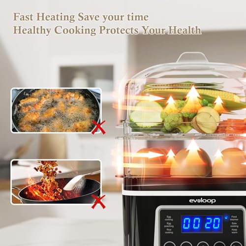 2 Tiers Electric Food Steamer for Cooking