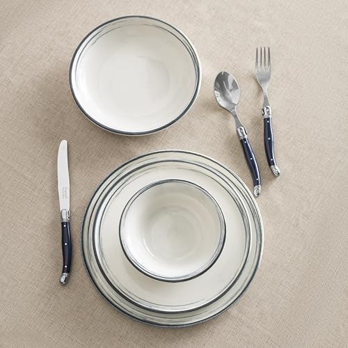 12 Pc Dinnerware Set (Off-White and Navy / 12-piece set)