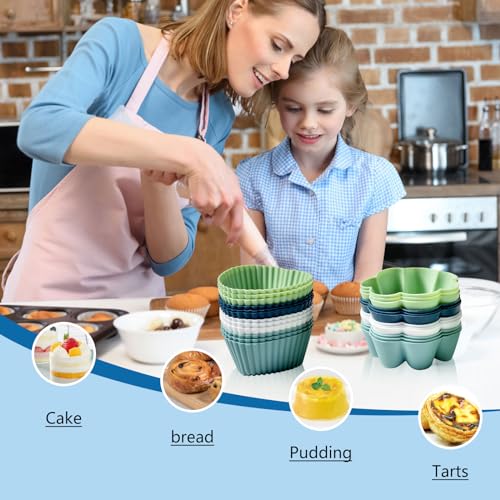 48 Pack Reusable Silicone Muffin Cups