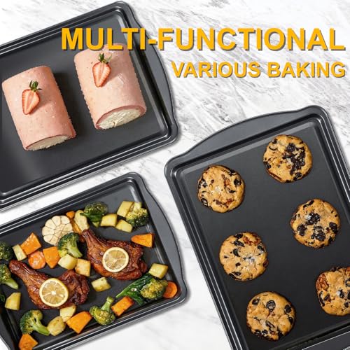 Baking Sheet Set of 3 (3 PCS Baking Pan Set)