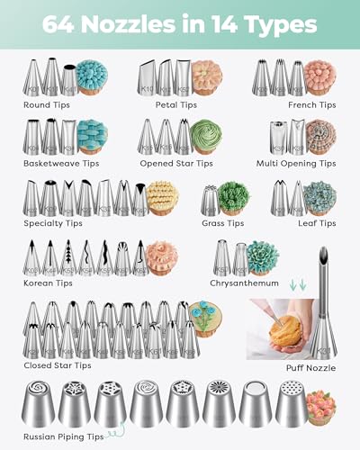 158 Cake Decorating Kit Baking Supplies Tools for Beginners & Pros (Green)