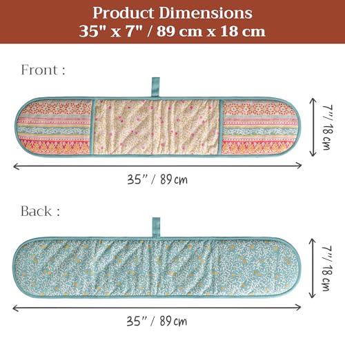 Double Oven Mitts 100% Cotton Double Oven Glove (122 - Carpo / 7" x 35" (Double Oven Mitt))