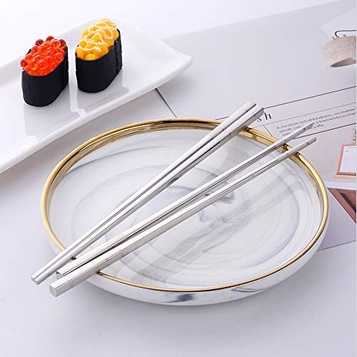 5 pair Stainless Steel Chopsticks (nice silver)