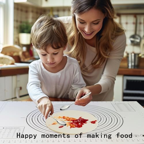 Dough Mat Silicone Baking Mats for Rolling Pastry (Black / 24"L x 16"W)