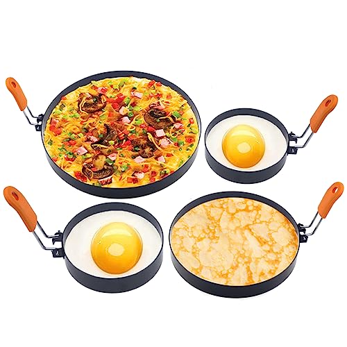 Stainless Steel Egg Rings (Orange 8 pcs with accessories)