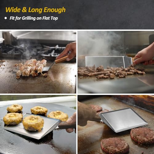 Stainless Steel Spatula Set (3''x5''+3''x8''_Wooden Handle)