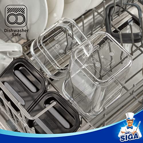 4 Pack Airtight Food Storage Container Set for Pantry Organization (Black)