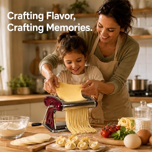 Manual Pasta Maker Machine (Red / 2/4MM)