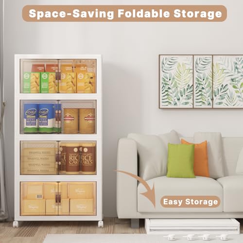 480QT Stackable Storage Bins with Lids (White / 25.6"L)