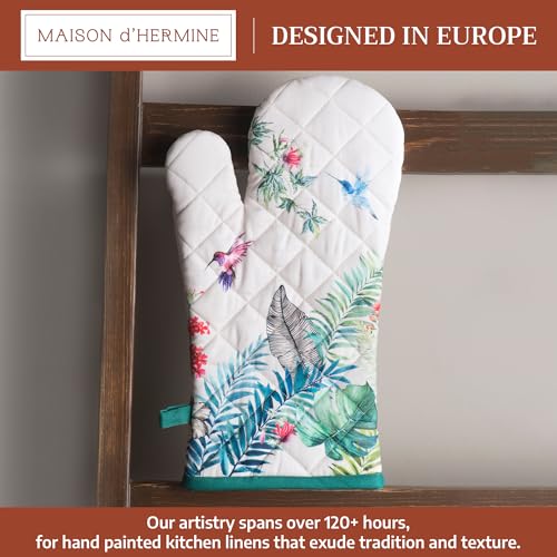 Maison d'Hermine Oven Gloves 100% Cotton Oven Mitt (011 - Tropiques / 7.5" x 13" (Oven Mitt))