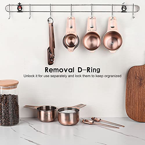 Copper Measuring Cups and Spoons Set