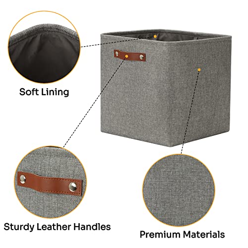 Cube Storage Boxes (Grey / L-13"x 13"x 13")