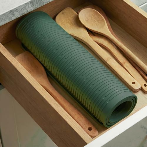 Silicone Dish Drying Mat for Multiple Usage (Green / 28"L x 18"W)