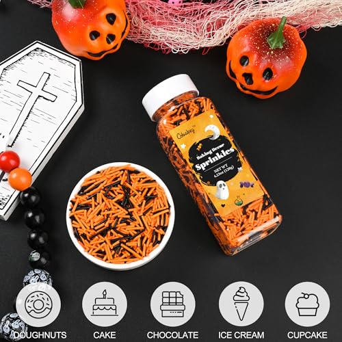 Halloween Jimmies Sprinkles for Cake Decorating (Black & Orange Jimmies)