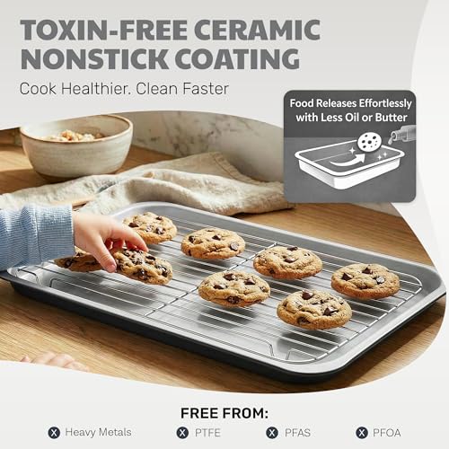 6 Pc Stackable Baking Pans Set (Black / Gray)